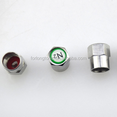 Universal Car Black N2 Stickstoff-Logo Siegel Chromplattierte Messing Reifenventil Stammkappen für optimale Kraftstoffeffizienz und Sicherheit