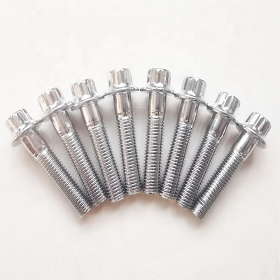 Universaljahr M7*32mm 12-Punkte-Chromrad-Hardware-Schrauben für Universalfahrzeuge Stahl und Chromplattiert