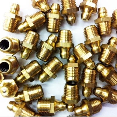 Hochtemperaturbeständiges Messing M8 M10 M6 5/16-24 1/4-19 1/4-28 Grease Zerk Nippel Fitting für industrielle Anwendungen