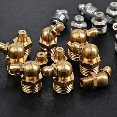 Hochtemperaturbeständiges Messing M8 M10 M6 5/16-24 1/4-19 1/4-28 Grease Zerk Nippel Fitting für industrielle Anwendungen