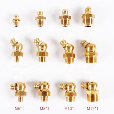 Hochtemperaturbeständiges Messing M8 M10 M6 5/16-24 1/4-19 1/4-28 Grease Zerk Nippel Fitting für industrielle Anwendungen