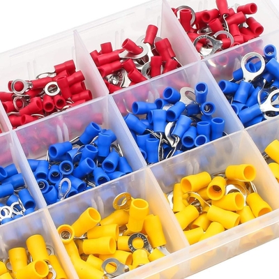 480 Stück Isolierte Endgeräte Elektrische Krampfadern Hintern Spade Ring Gabel Endgerät Set Kit mit Gehäuse für das Jahr Universal