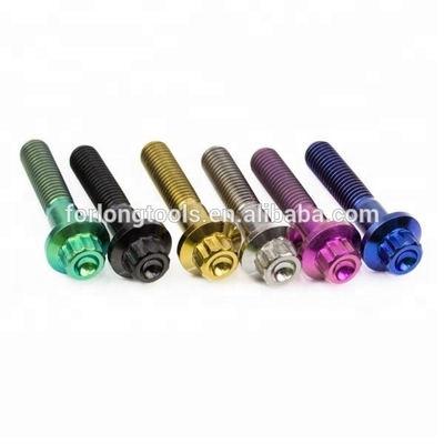 6AL-4V GR5 DIN Standard M7*32 12 Punkte Flanschkopf Titanium Split Rim Bolt für BBS und dauerhaftes Design