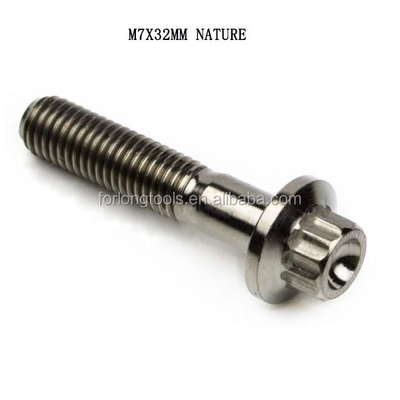 6AL-4V GR5 DIN Standard M7*32 12 Punkte Flanschkopf Titanium Split Rim Bolt für BBS und dauerhaftes Design