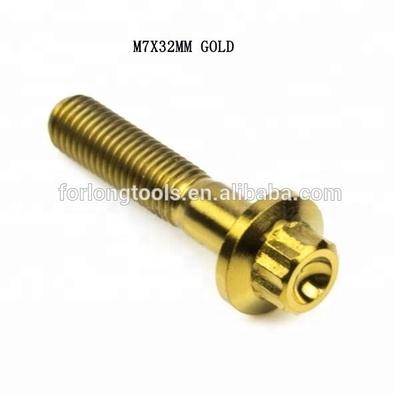 6AL-4V GR5 DIN Standard M7*32 12 Punkte Flanschkopf Titanium Split Rim Bolt für BBS und dauerhaftes Design