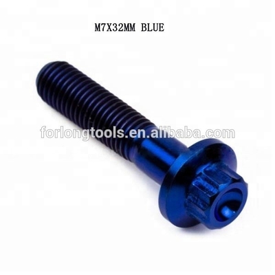 6AL-4V GR5 DIN Standard M7*32 12 Punkte Flanschkopf Titanium Split Rim Bolt für BBS und dauerhaftes Design