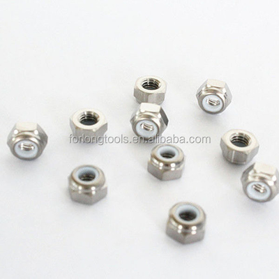 Titallegierung M6x1.25 Hex Flanschkopfverschlussmuttern mit universeller Veredelung und Nylon-Einsatz, die den DIN-Standardanforderungen entsprechen
