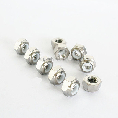 Titallegierung M6x1.25 Hex Flanschkopfverschlussmuttern mit universeller Veredelung und Nylon-Einsatz, die den DIN-Standardanforderungen entsprechen