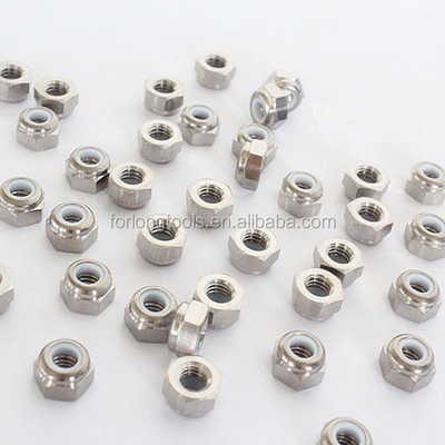 Titallegierung M6x1.25 Hex Flanschkopfverschlussmuttern mit universeller Veredelung und Nylon-Einsatz, die den DIN-Standardanforderungen entsprechen
