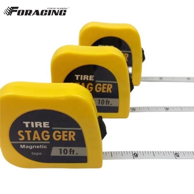 Professionelle 10-Fuß-Magnet-Rennreifen-Stagger-Tape-Messung mit 1/4&quot; breiter Klinge und gelbem Tap