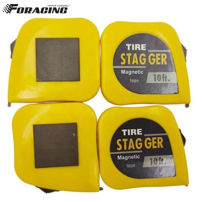 Professionelle 10-Fuß-Magnet-Rennreifen-Stagger-Tape-Messung mit 1/4&quot; breiter Klinge und gelbem Tap