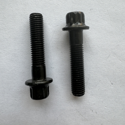 DIN Standard Silberveredelung M7x 32MM Längen Stahl 12 PT Flanschkopfschrauben in Schwarz für Anwendungen in der Automobilindustrie