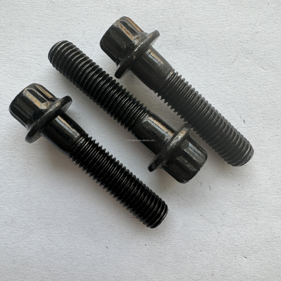 Silber DIN Standardstahl 12 PT Flanschkopfschrauben M7x 32MM Längen in Schwarz