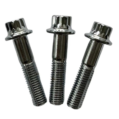 Universal-Auto-Fitment Titanium Gr5 12 PT RS/ RX Split Rim Kits M7 x 32 Bolt und Nuss Silber Flanschschrauben Bolt Natur