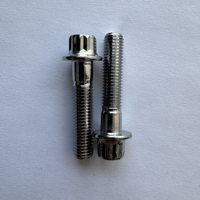 Universal-Auto-Fitment Titanium Gr5 12 PT RS/ RX Split Rim Kits M7 x 32 Bolt und Nuss Silber Flanschschrauben Bolt Natur