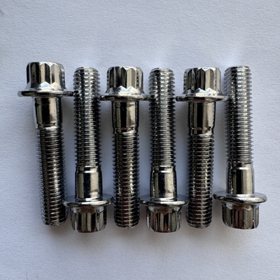 Universal-Auto-Fitment Titanium Gr5 12 PT RS/ RX Split Rim Kits M7 x 32 Bolt und Nuss Silber Flanschschrauben Bolt Natur