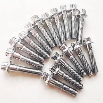 ZINK Veredelung DIN Standard M7 x 32 12 PT Schraube und M7 Nylon Schließmutter für BBS-Räder Chromoly in Gleitstahl
