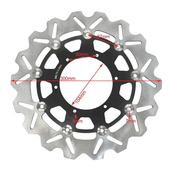 105mm ID 300MM Edelstahl Motorrad schwimmende Bremsscheibe für BMW F 650 F 650 CS F 650 GS 4,5 mm Dicke und Bremsen