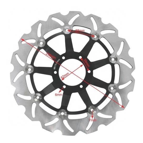 6 Montagelöcher 296MM Edelstahl Motorrad Schwimmende Bremsscheibe Rotor für Honda CBR F 600 Crossrunner 800 VFR 800