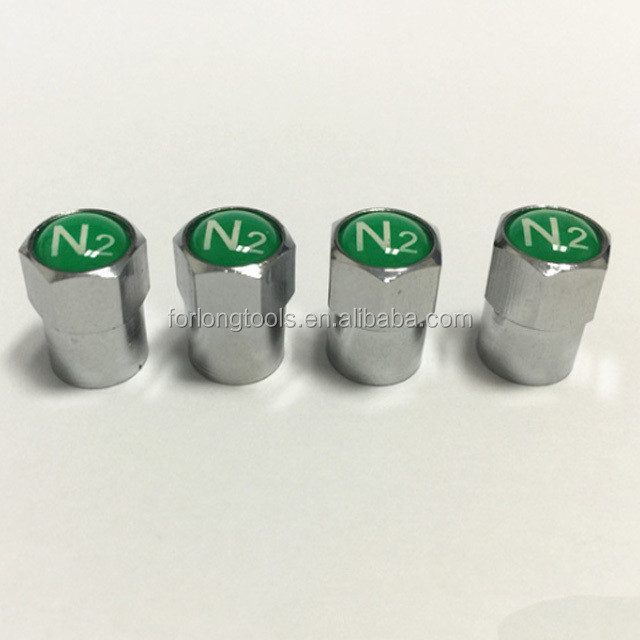 Universal Car Black N2 Stickstoff-Logo Siegel Chromplattierte Messing Reifenventil Stammkappen für optimale Kraftstoffeffizienz und Sicherheit
