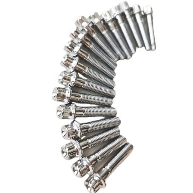 Universaljahr M7*32mm 12-Punkte-Chromrad-Hardware-Schrauben für Universalfahrzeuge Stahl und Chromplattiert