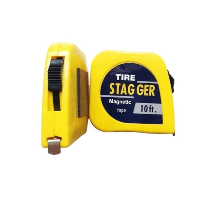 Professionelle 10-Fuß-Magnet-Rennreifen-Stagger-Tape-Messung mit 1/4&quot; breiter Klinge und gelbem Tap