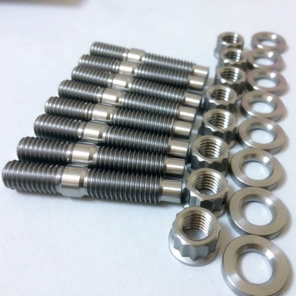Universal Fitment Ti Naturmaterial M8 x 1.25 Titanauspuff-Gliedung mit Nüssen und Waschmaschinen