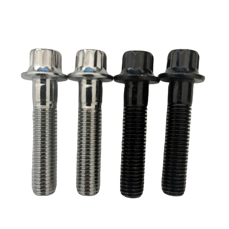 Slivery Finish DIN Standard M7 x 32 12 PT Schraube und M7 Nylon-Sperrmutter für BBS-Räder in Stahl Finish ZINK