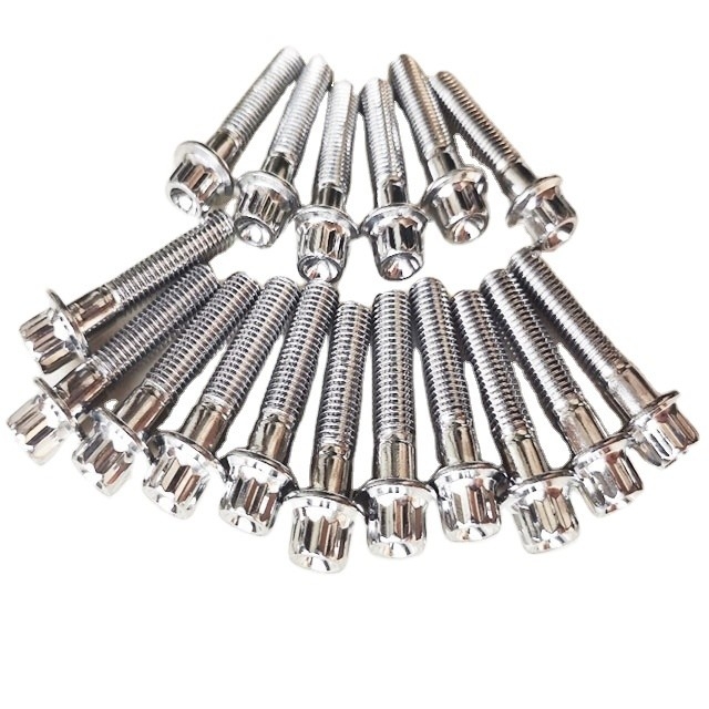ZINK Veredelung DIN Standard M7 x 32 12 PT Schraube und M7 Nylon Schließmutter für BBS-Räder Chromoly in Gleitstahl